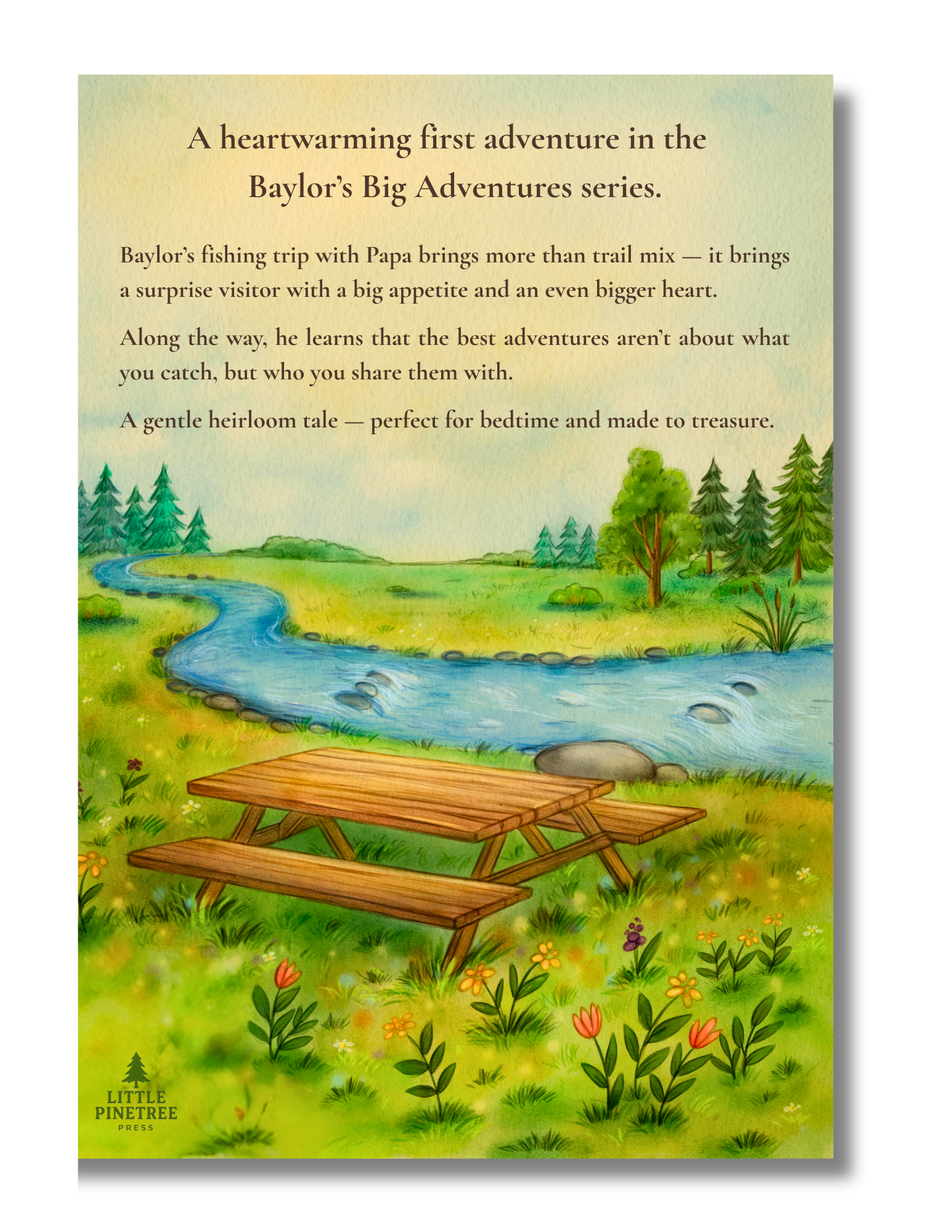 Papa and Baylor Go Fishing Adventure Bundle (Hardcover Picture Book + Tin + Heart Pebble Keepsake) - Image 3