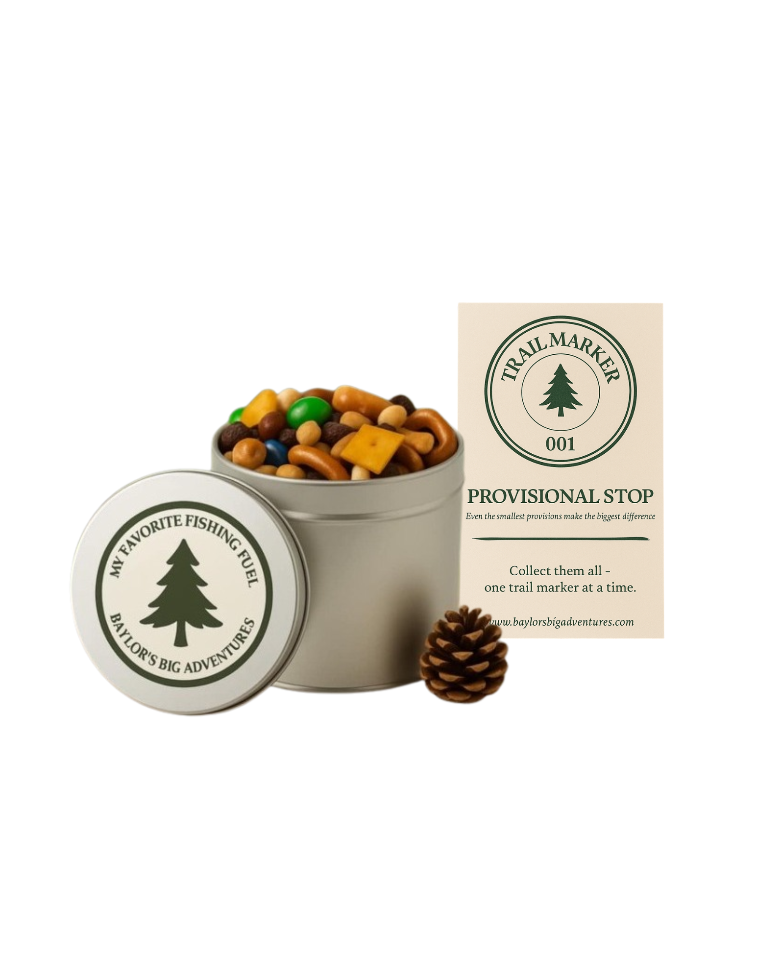 Trail Stop Keepsake Bundle (Papa's Fishing Fuel Tin + Heart Pebble Keepsake) - Image 2