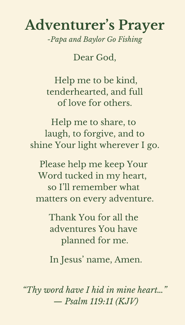 Papa and Baylor Go Fishing Adventure Bundle (Hardcover Picture Book + Tin + Heart Pebble Keepsake) - Image 12