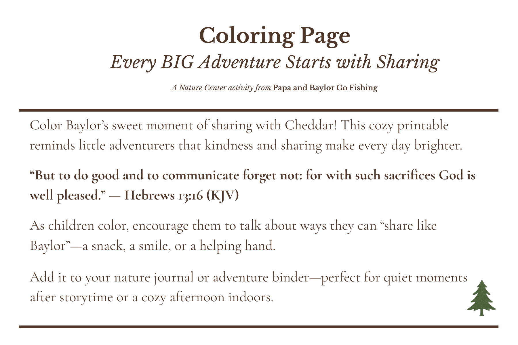 Coloring Page Recipe Card